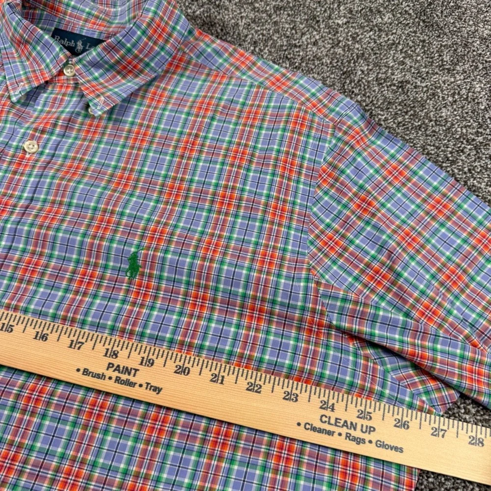 Polo Ralph Lauren Men XL Classic Fit Short Sleeve Plaid Button Down Multi Color